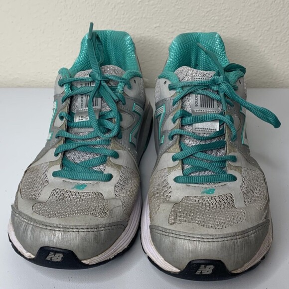 New Balance 1540 V2 W1540SG2 Silver Gray Teal Athletic Shoes Women’s 8 Roll Bar - Picture 3 of 8